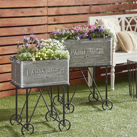 rectangular galvanized planter box